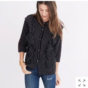 Madewell silk ruffle top